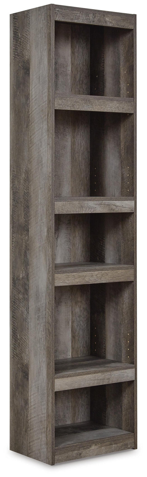 Gray Oak-Grain Open Shelving Pier with Adjustable Shelves
