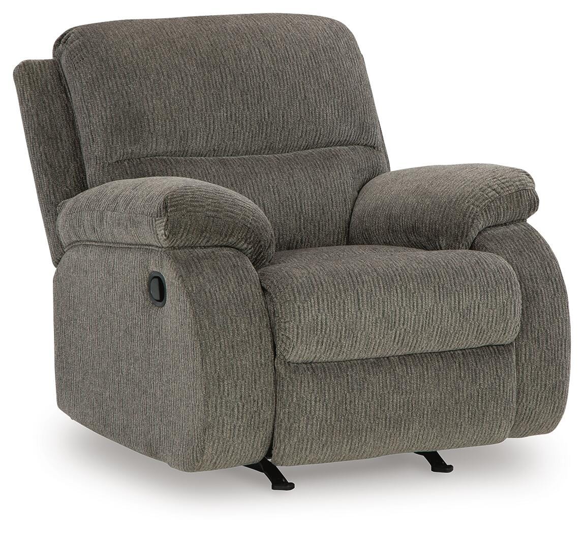 Brindle, complete recliner closed angled view