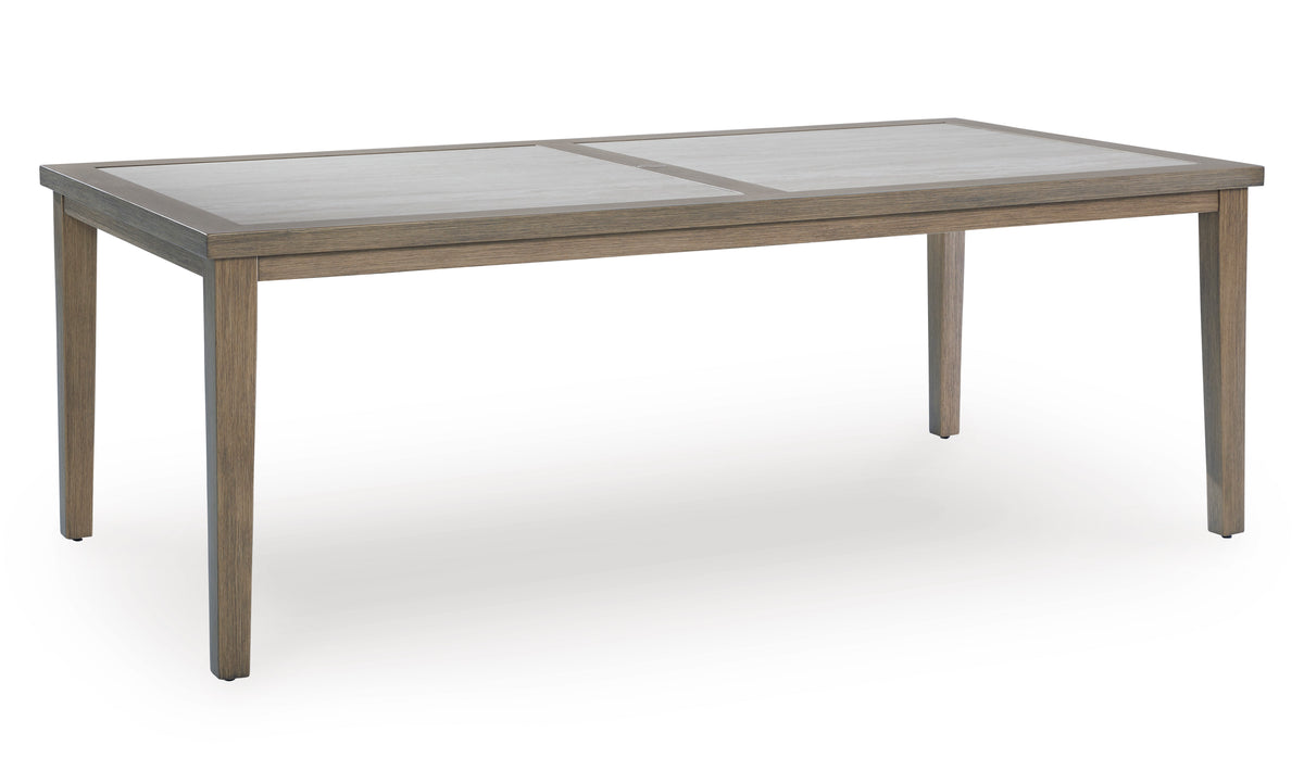 Brown/Beige Outdoor Dining Table, full product view