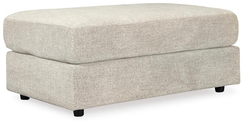 Stone Chenille Oversized Rectangular Ottoman