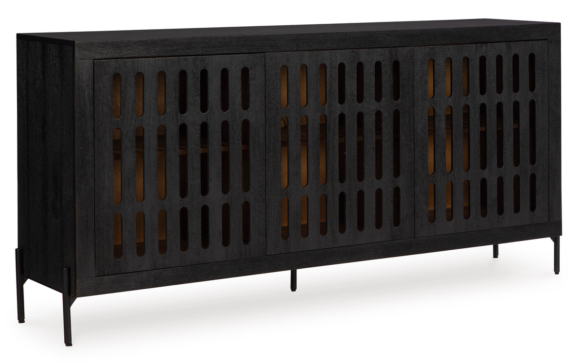 Black/Natural Accent Cabinet, view 1