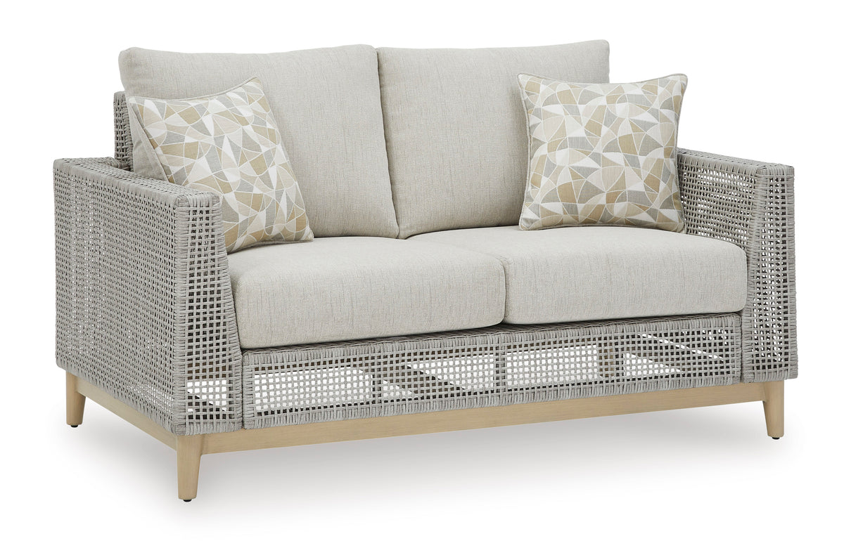 Gray Loveseat w/Cushion, full product view