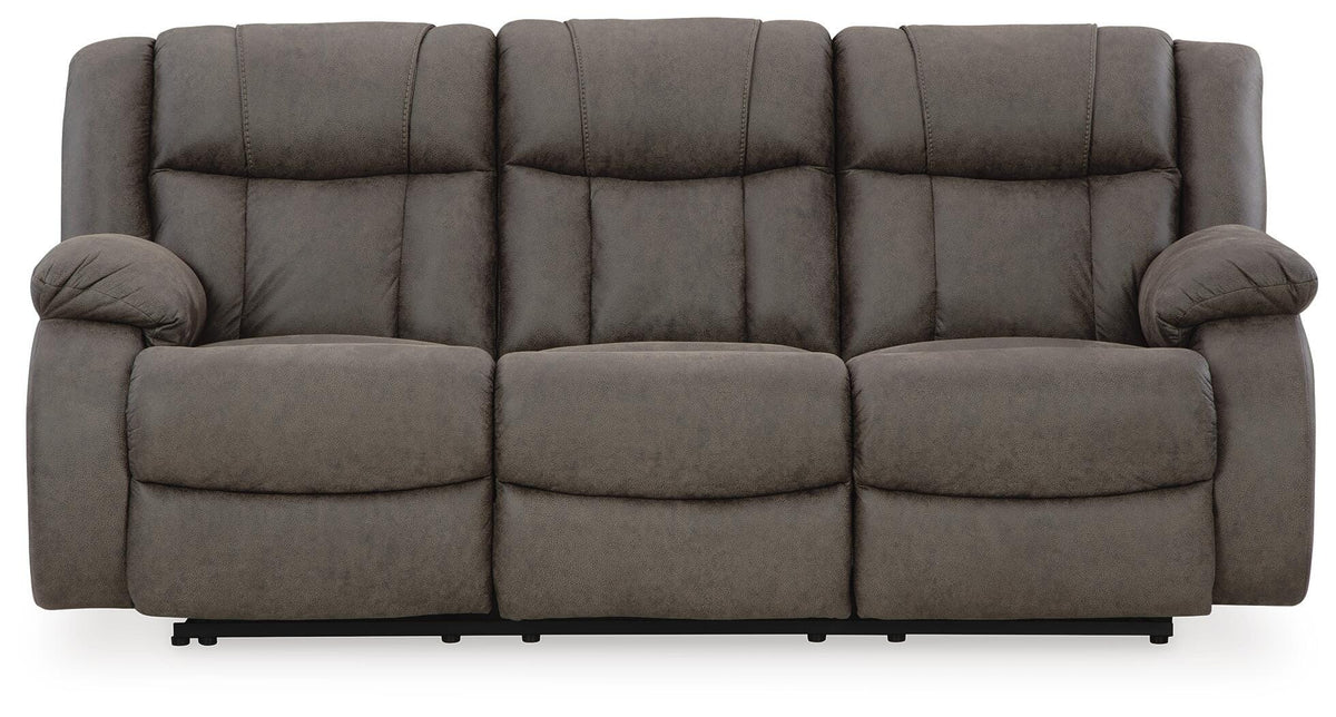 Gunmetal, complete manual reclining sofa, front view