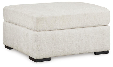 Ivory Plush Oversized Square Ottoman