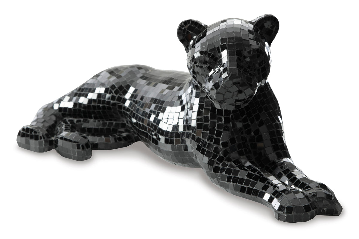 Black decorative sculpture, full product view