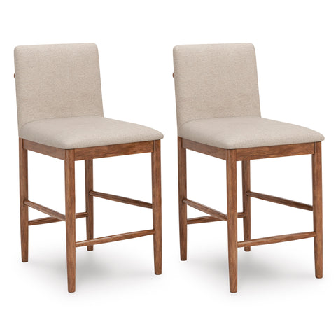 Isanti Light Brown Upholstered Counter Stool Set of 2