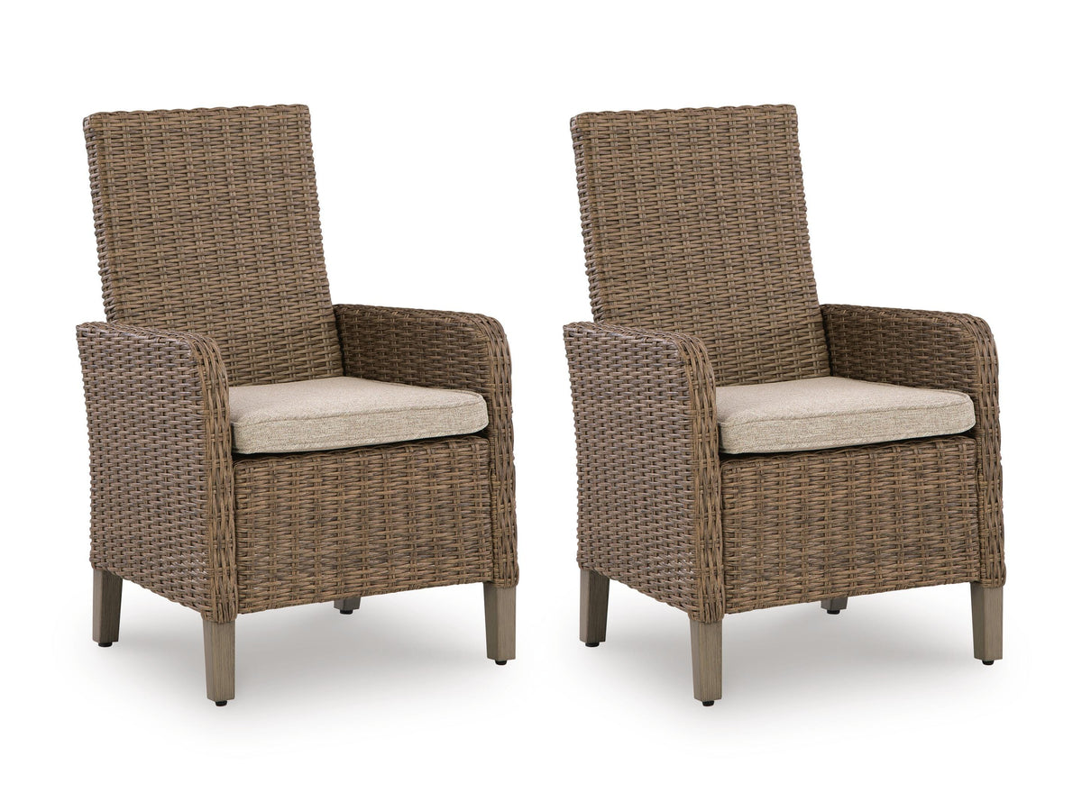 Beige / Outdoor Arm Chair Set, complete set of two chairs