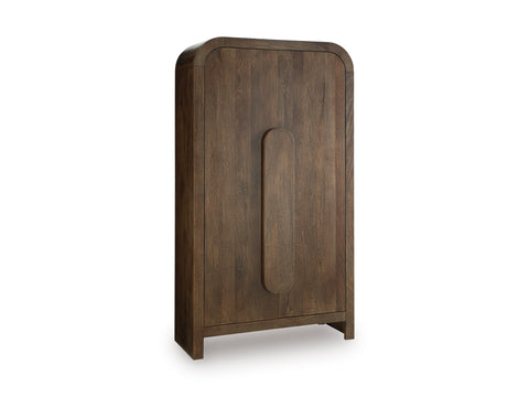 Brown Mango Wood Tall Two-Door Accent Cabinet