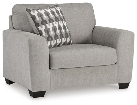 Flannel Textured Oversized Chair with Accent Pillow