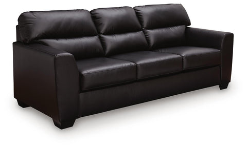 Tailored Faux Leather Sofa in Midnight