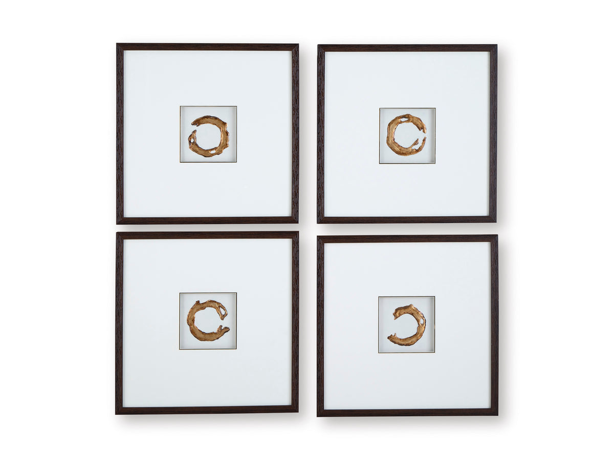 White/Gold Finish Dallbourne wall art set, full product view