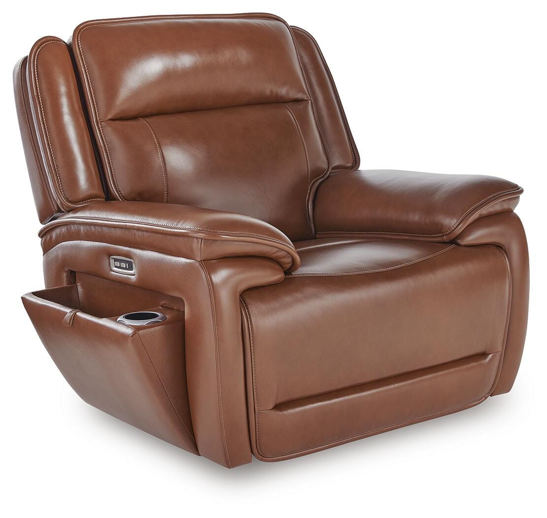 Chocolate, full recliner in closed position