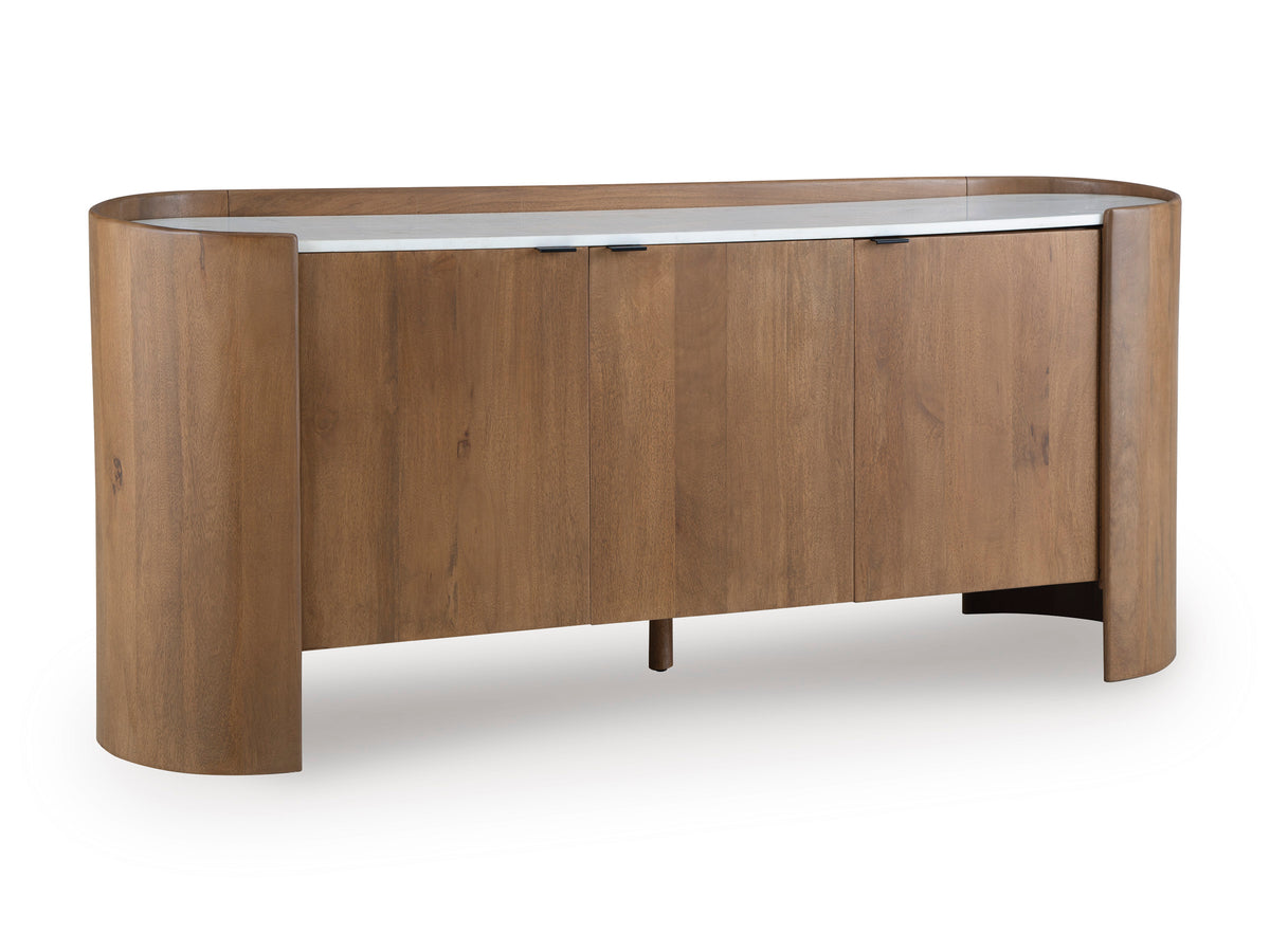 Brown/White Accent Cabinet, full product view