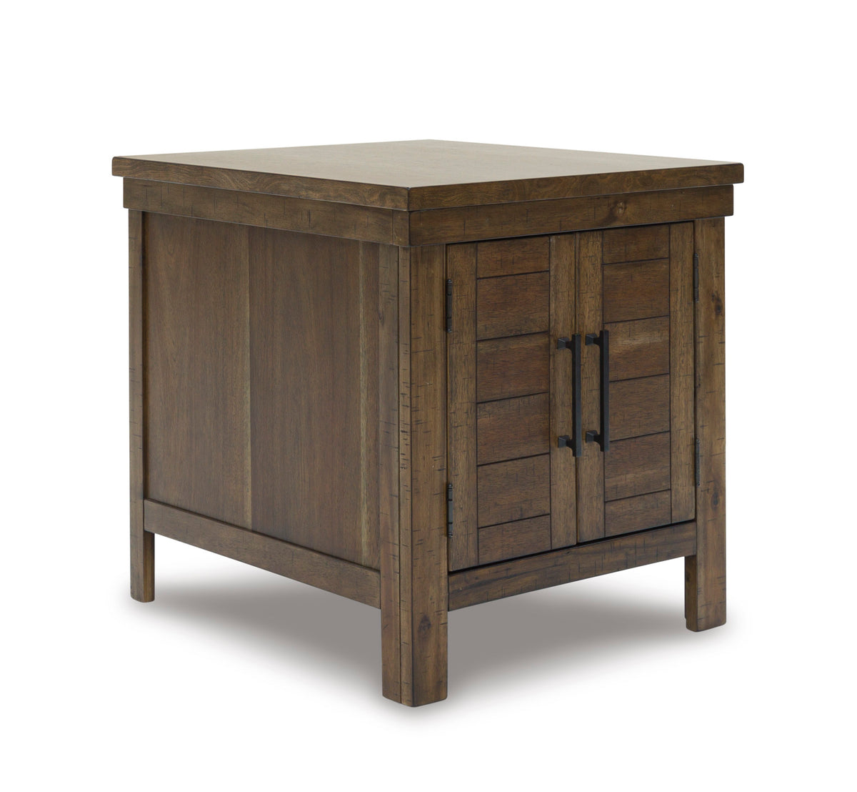 Grayish Brown Double-Door End Table, full product view