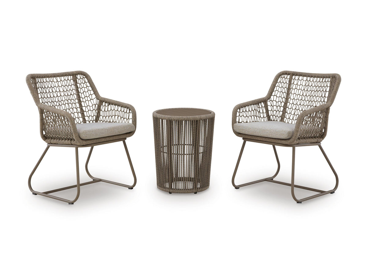 Beige / Outdoor Conversation Set, complete three-piece set