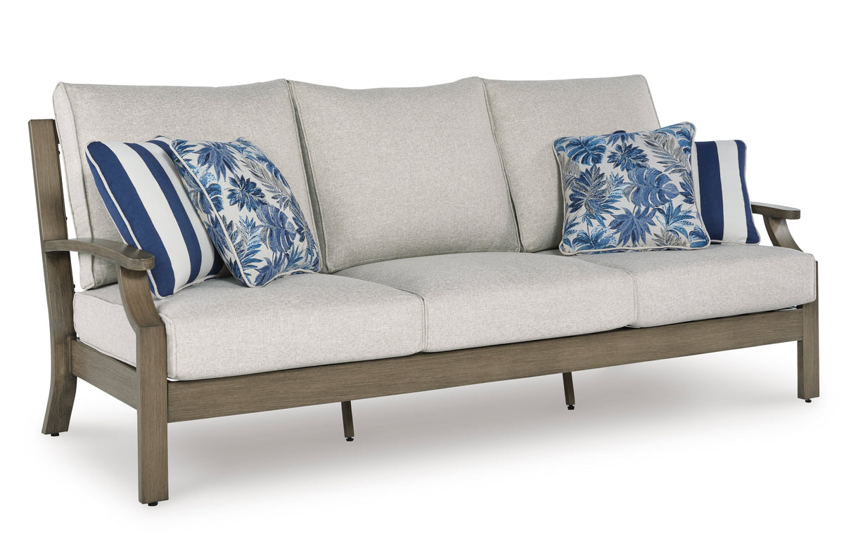 Brown/Beige Sofa with Cushion, full product view