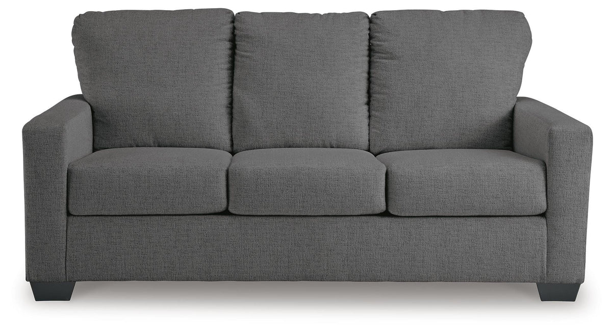 Pewter Full, complete sleeper sofa, closed front view
