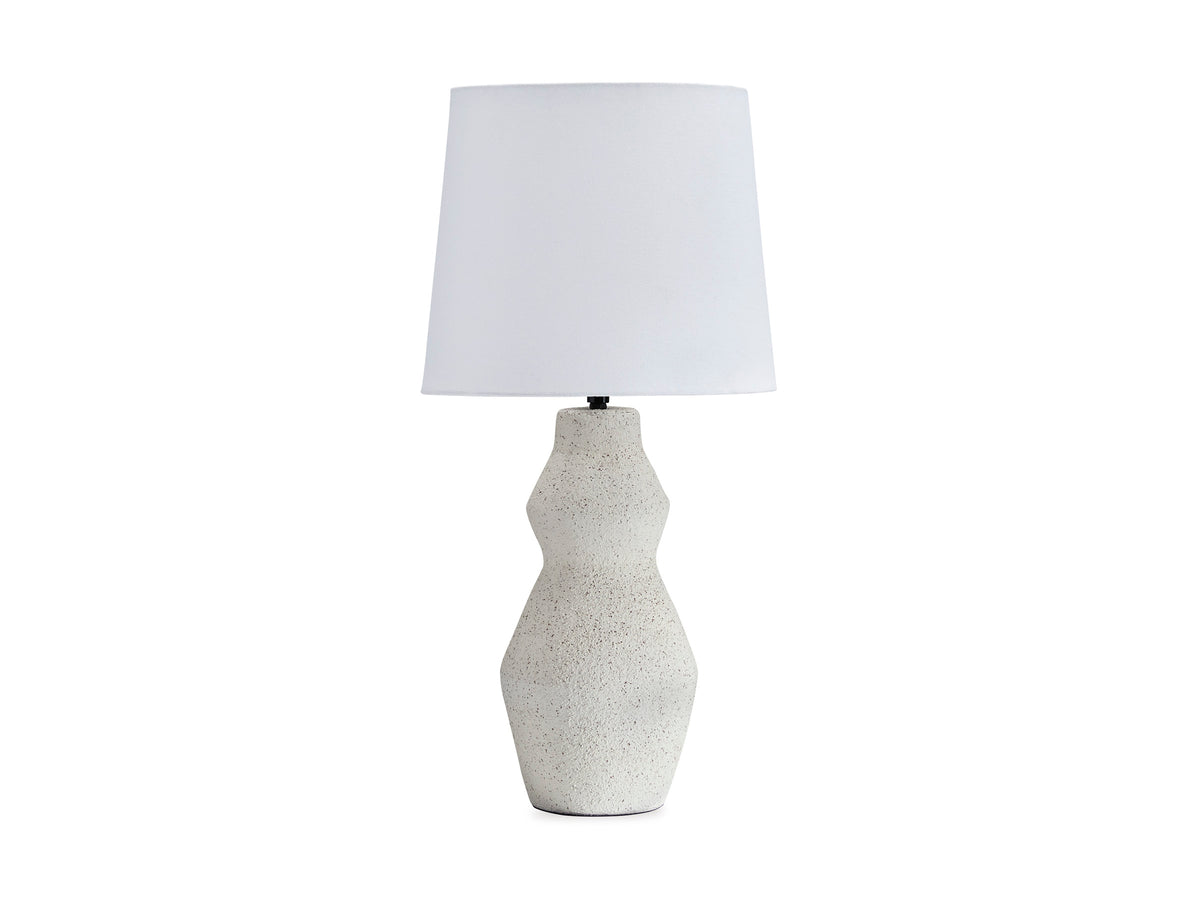 Cream table lamp, full product view