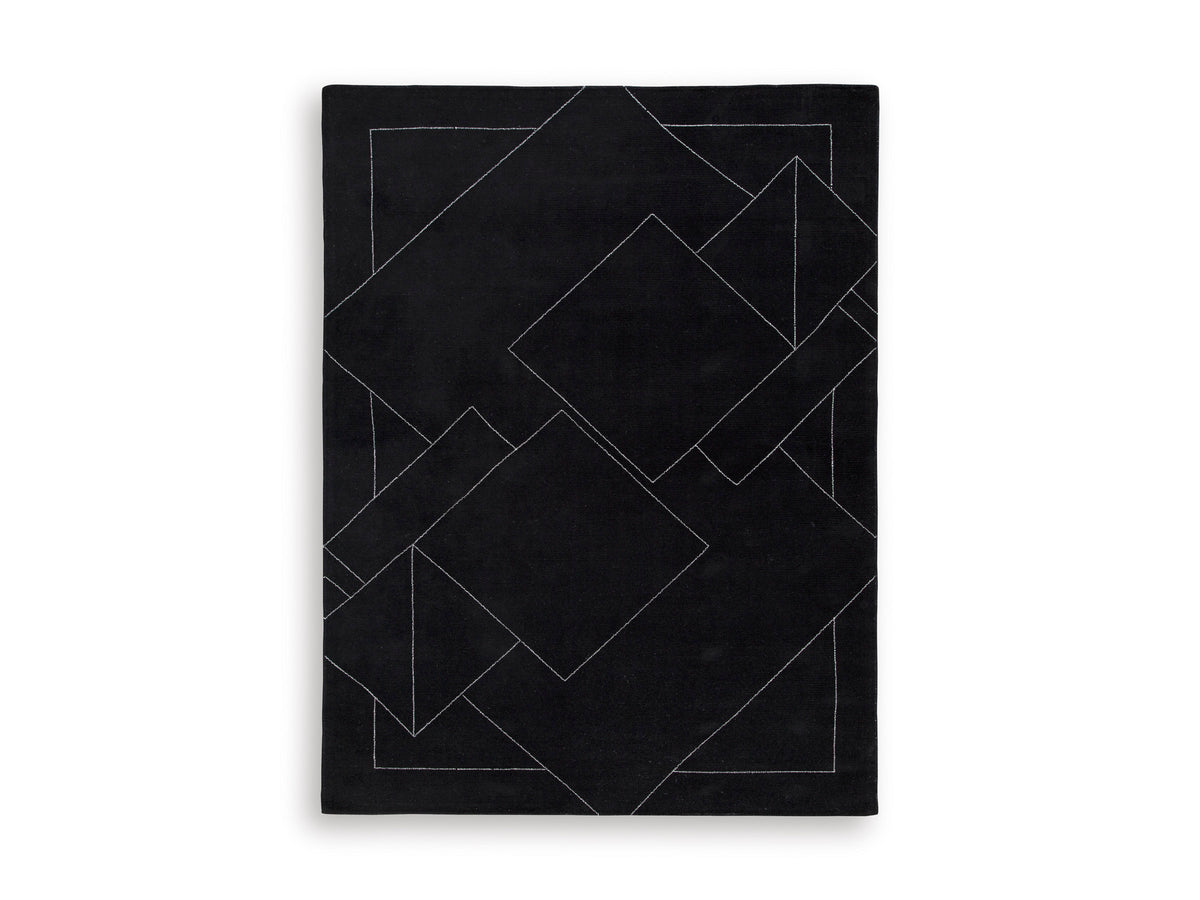Black/White 93.5" x 117.5", complete rug product view