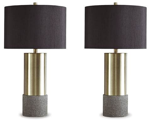 Jacek Gray and Brass Table Lamps — Set of 2
