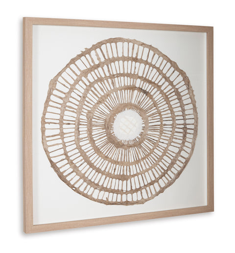 Brown Geometric Paper Wall Sculpture in Wood Frame