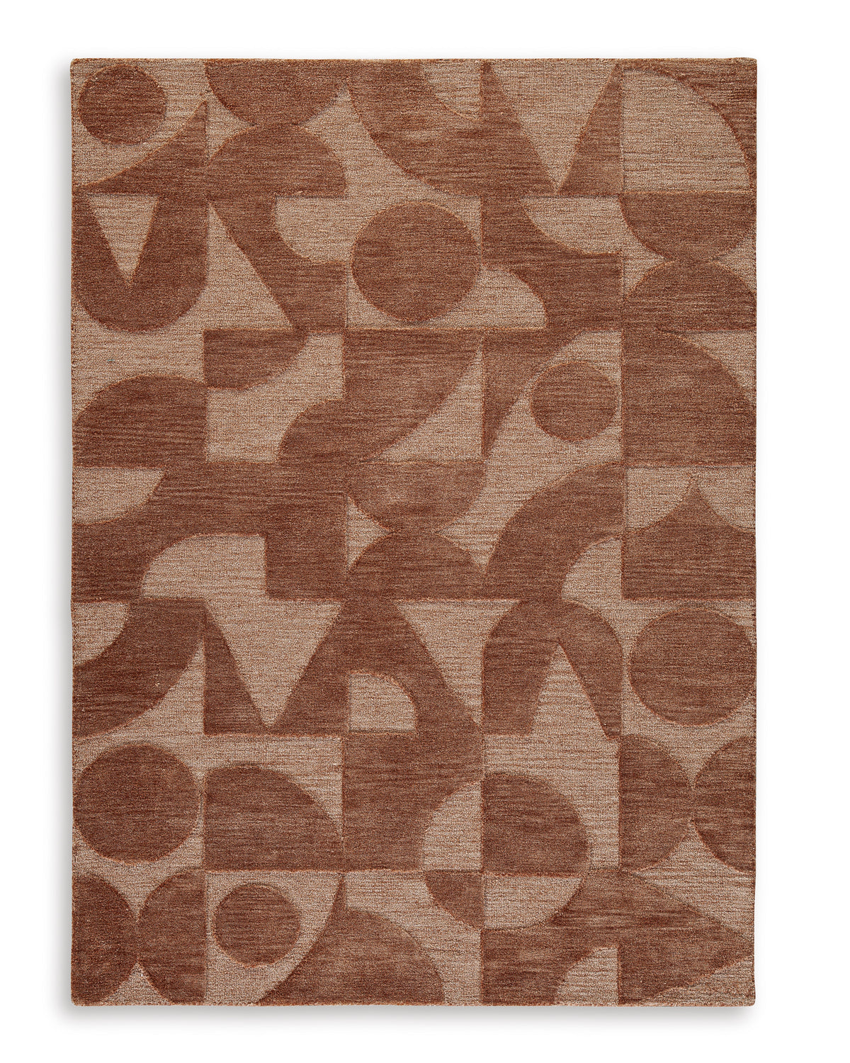 Clay 91.5" x 118", complete rug design; representative size