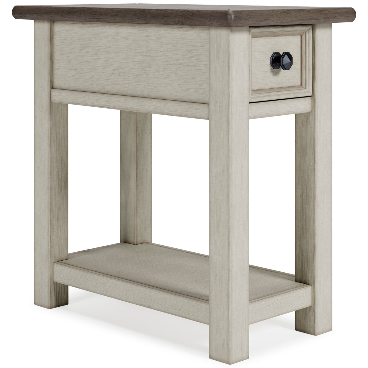 Two-tone chairside table, full product view