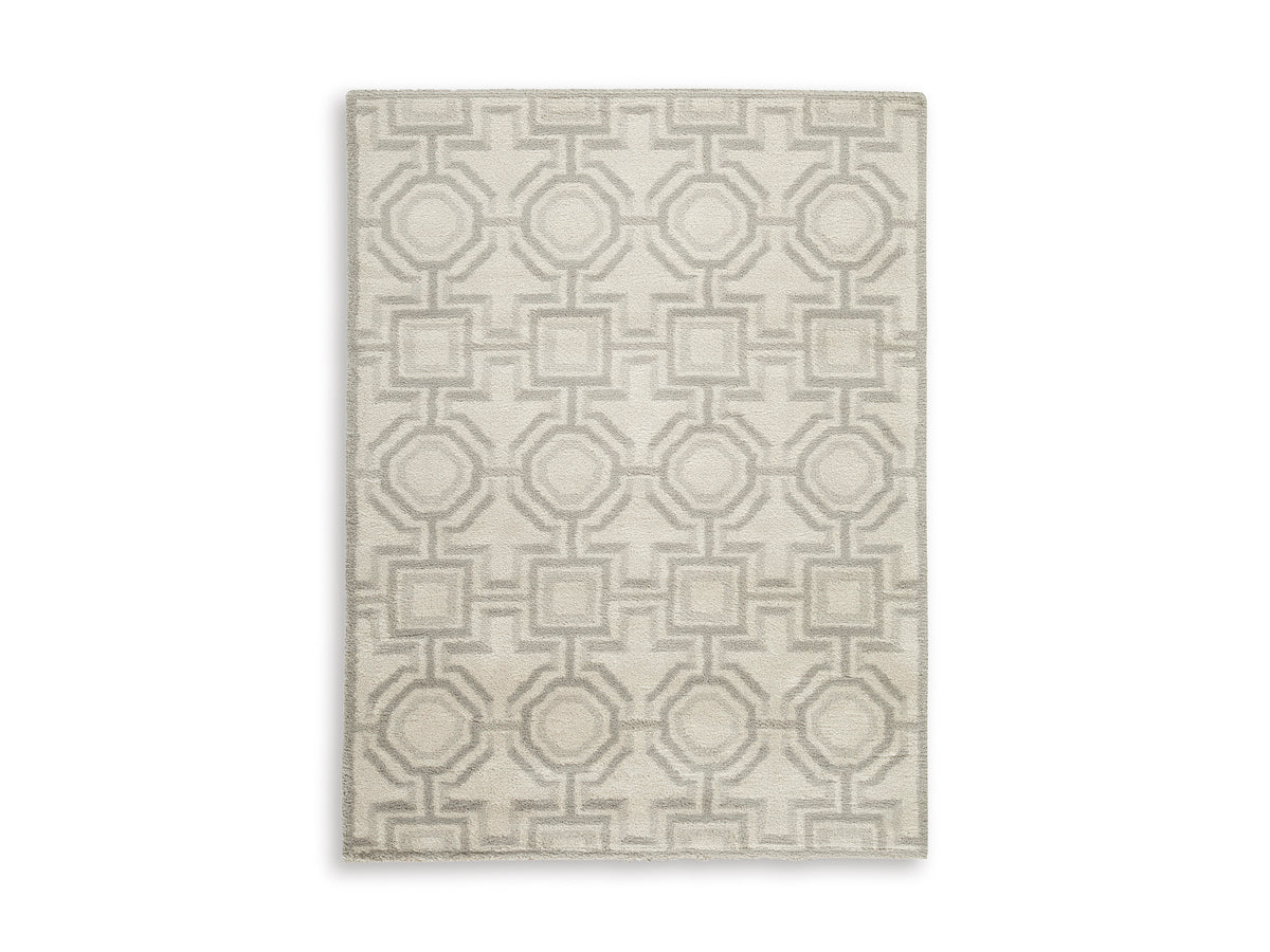 Ivory/Gray 63" x 85", complete rug product view