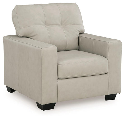Tufted Leather-Match Chair in Bone or Dark Brown