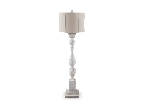 Madsbrook Antique White Turned-Style Floor Lamp
