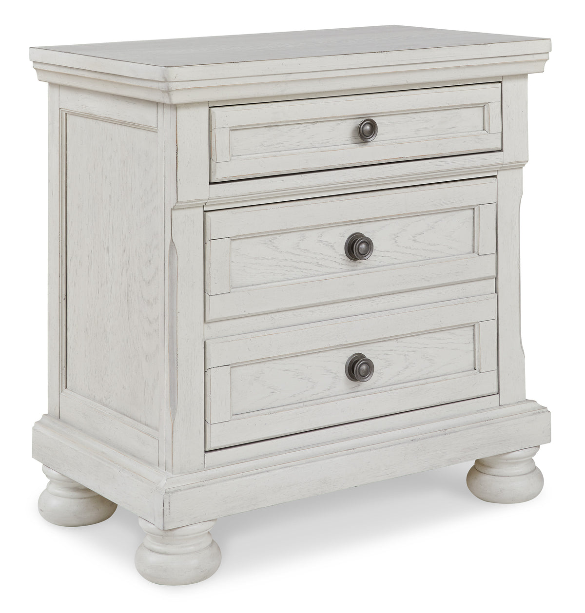 Antique White, complete nightstand, angled view