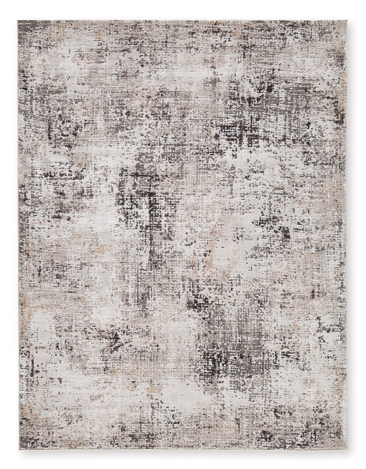 Black/Gray/Cream 95.38" x 125.38", complete rug design; representative size