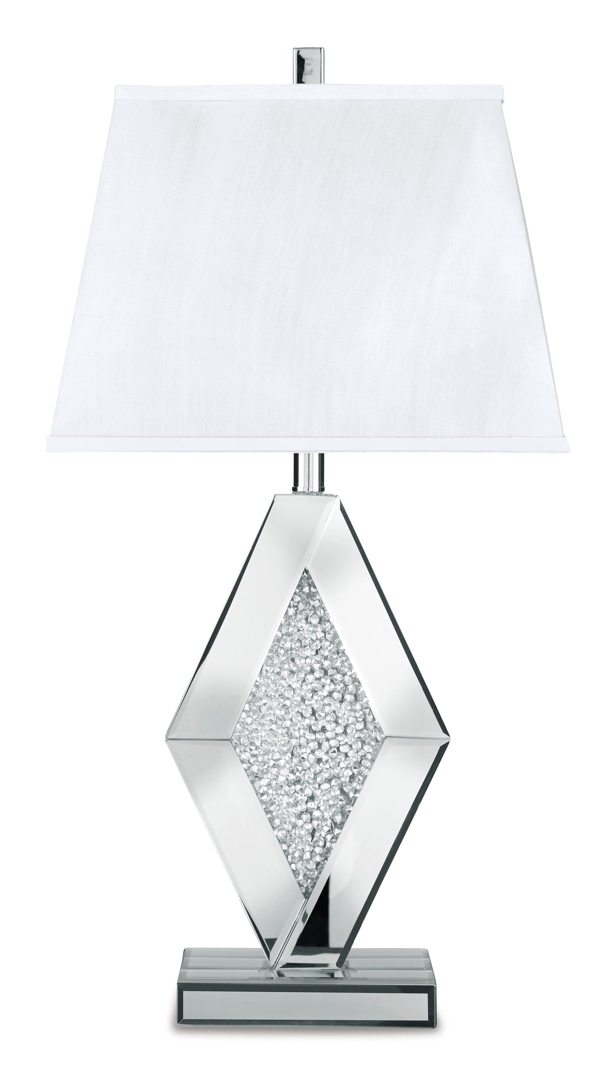 Silver Finish table lamp, full product view