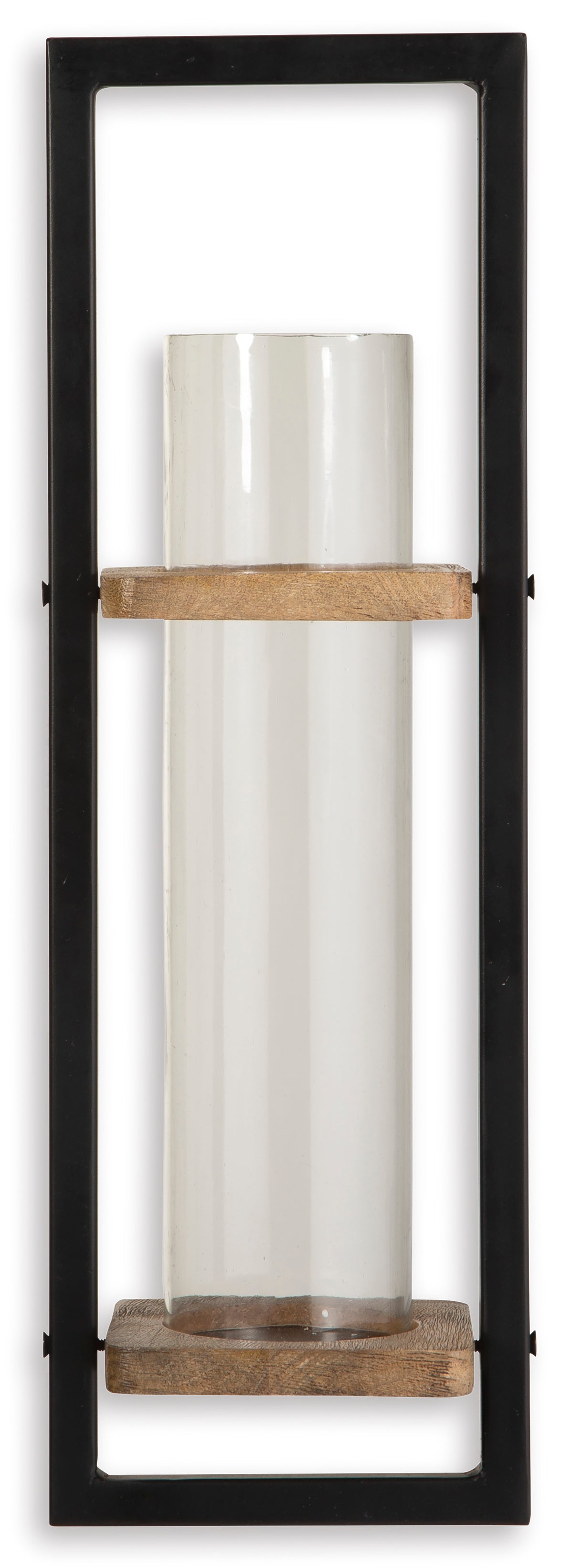Natural/Black wall candle holder, full product view