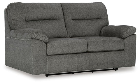 Soft Upholstered Glider Loveseat in Mineral