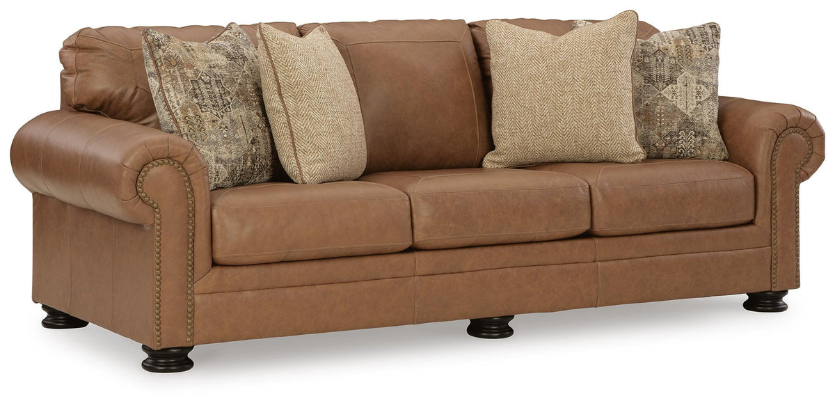 Caramel, complete sofa, angled view