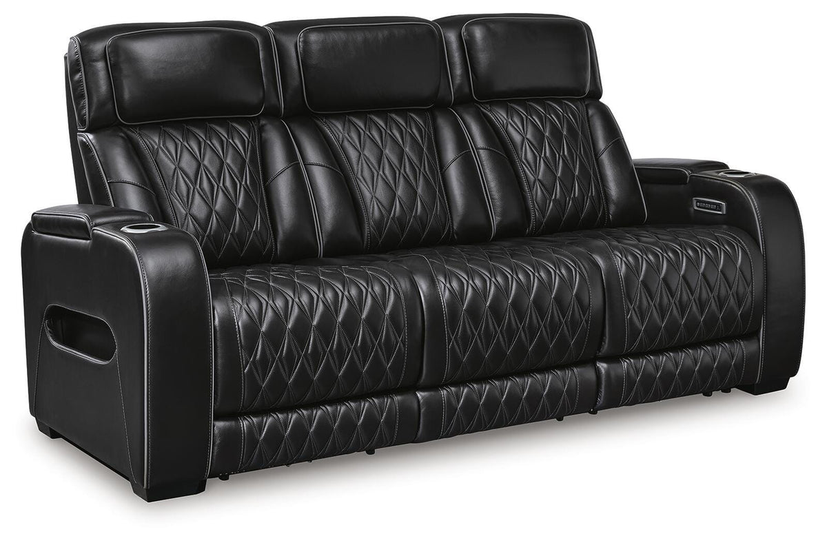 Black, full sofa in closed position