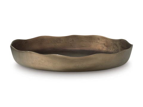 Wallmen Champagne Gold Tone Round Decorative Tray