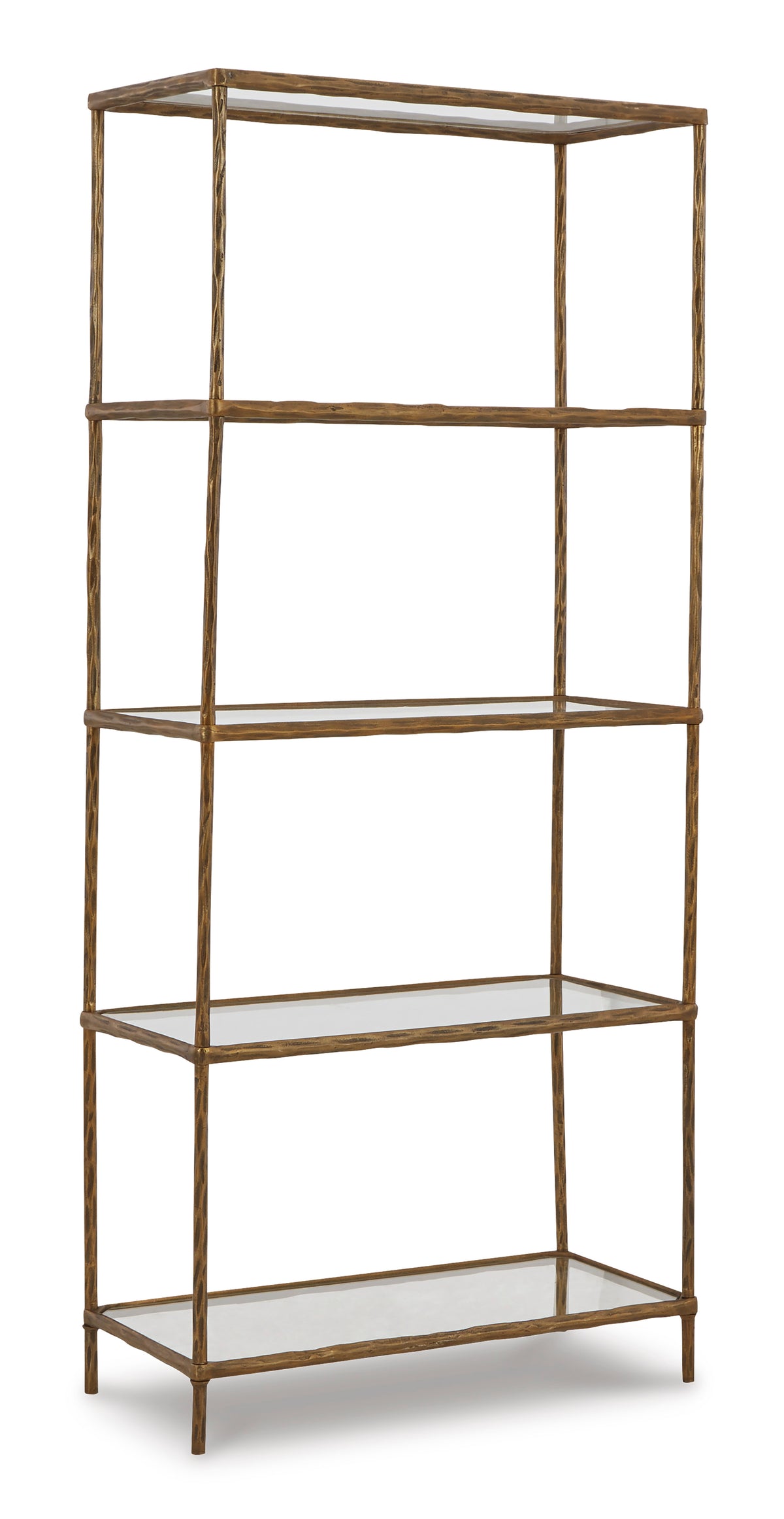 Antique Brass Finish Bookcase, complete product view