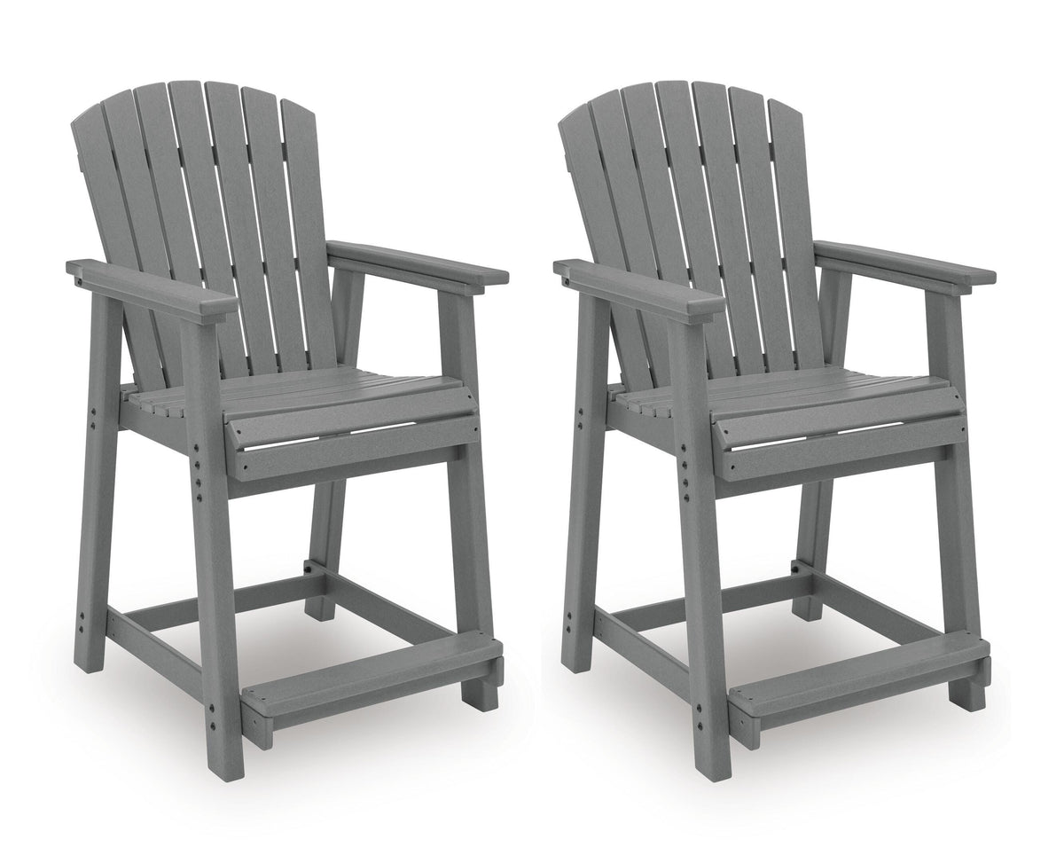 Dark Gray / Outdoor Bar Stool Set, complete set of two chairs