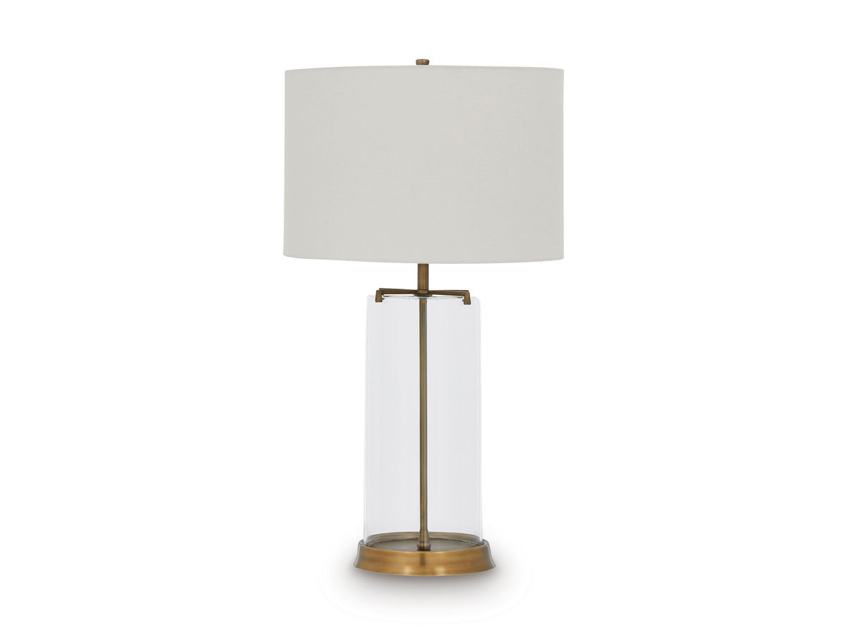 Clear/Gold Finish table lamp, full product view