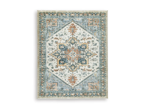 Multicolor Traditional Medallion Rug with Memory Foam Pad