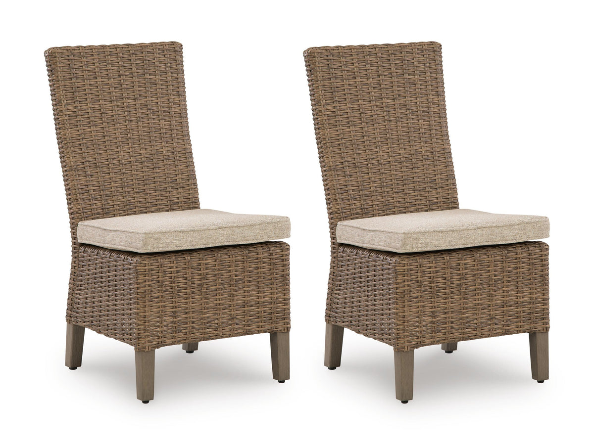 Beige / Outdoor Side Chair Set, complete set of two chairs