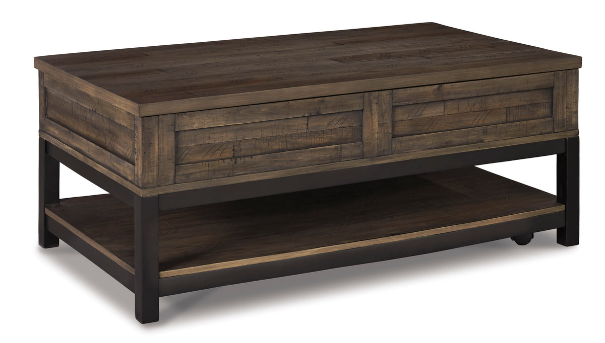 Grayish Brown Lift-Top Coffee Table, full product view