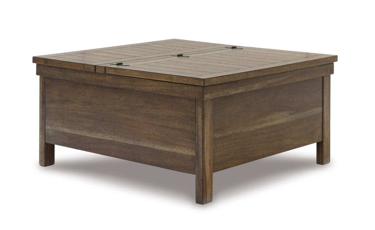 Grayish Brown Lift-Top Storage Coffee Table, full product view