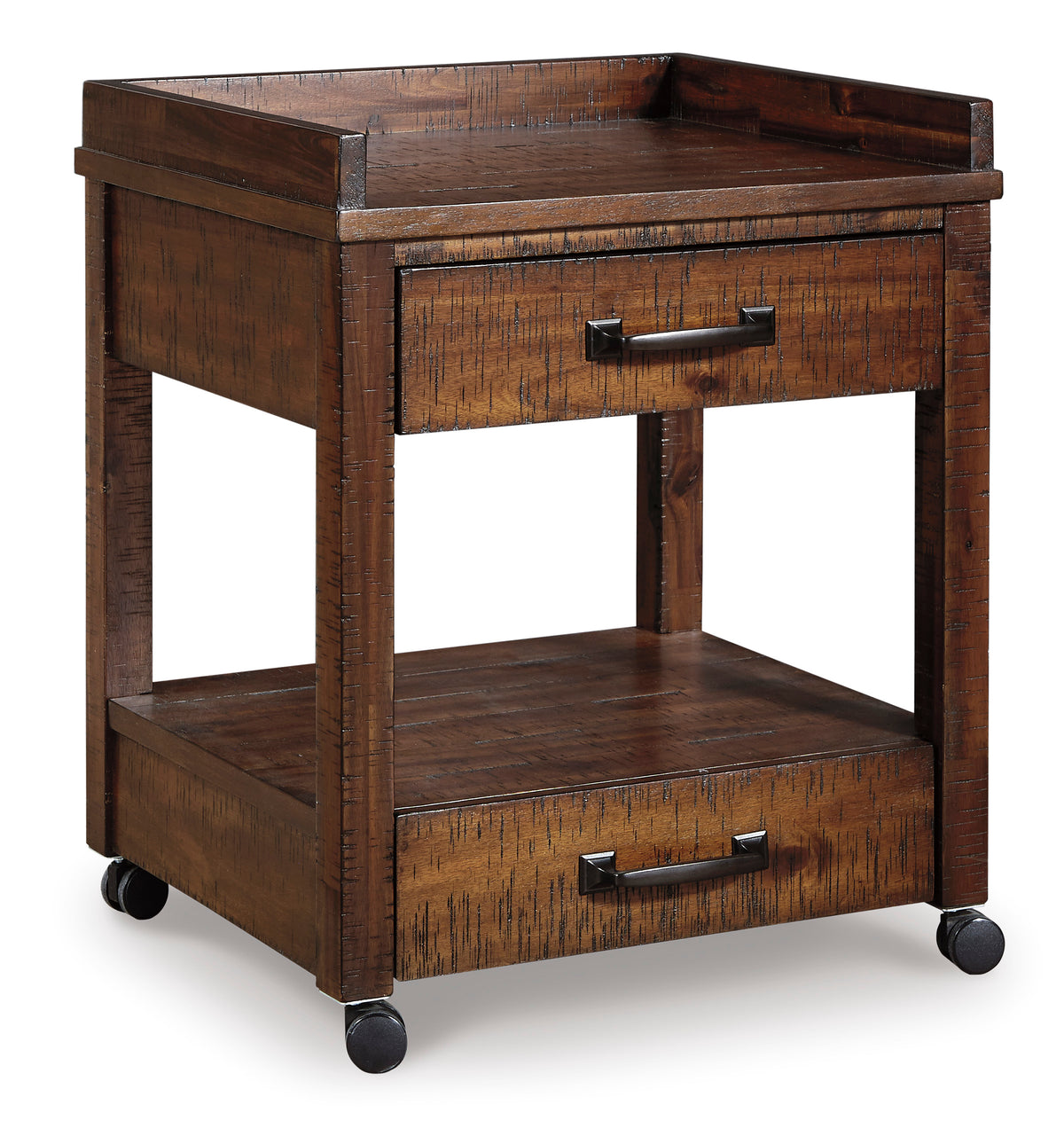 Rustic Brown Printer Stand, complete product view