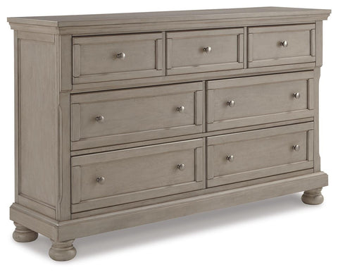 Light Gray Seven-Drawer Dresser with Hidden Felt-Lined Tray