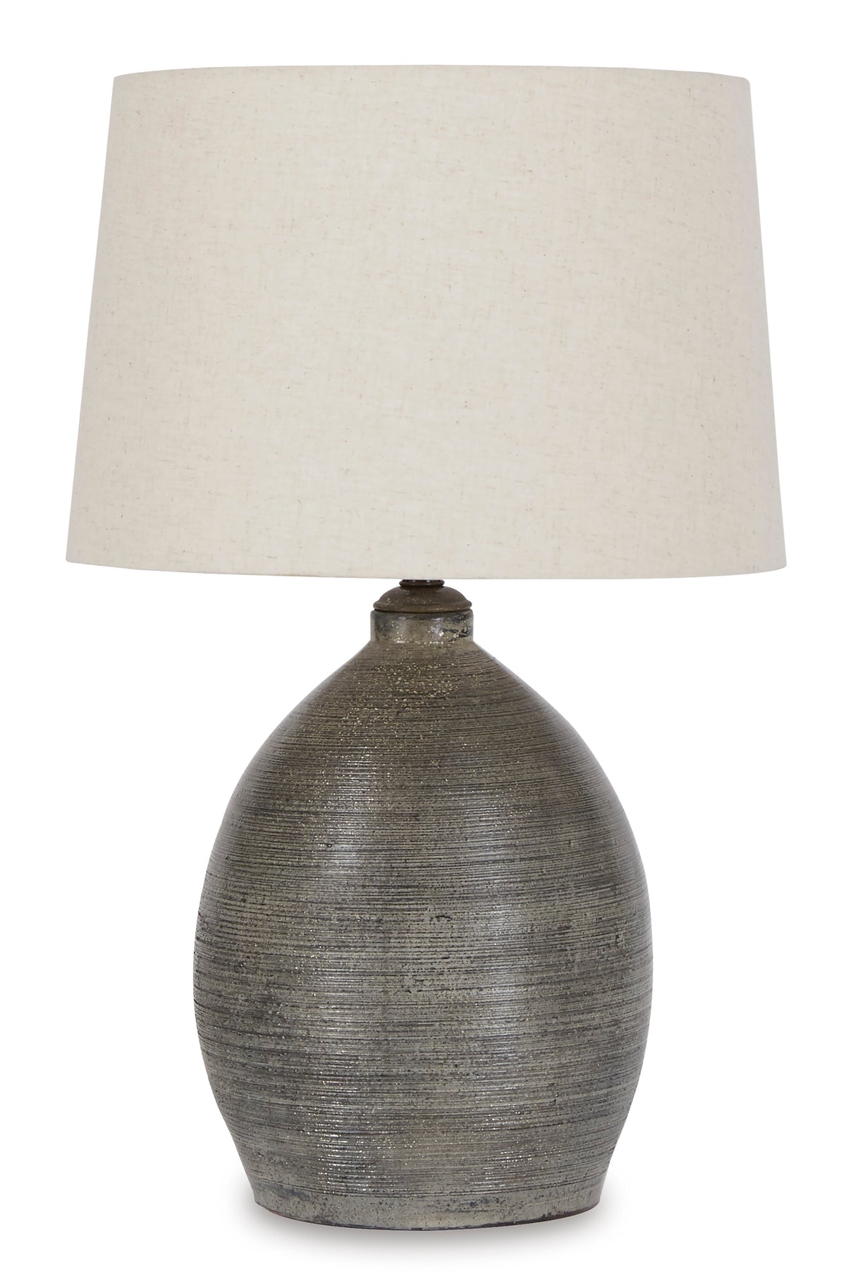 Gray table lamp, full product view
