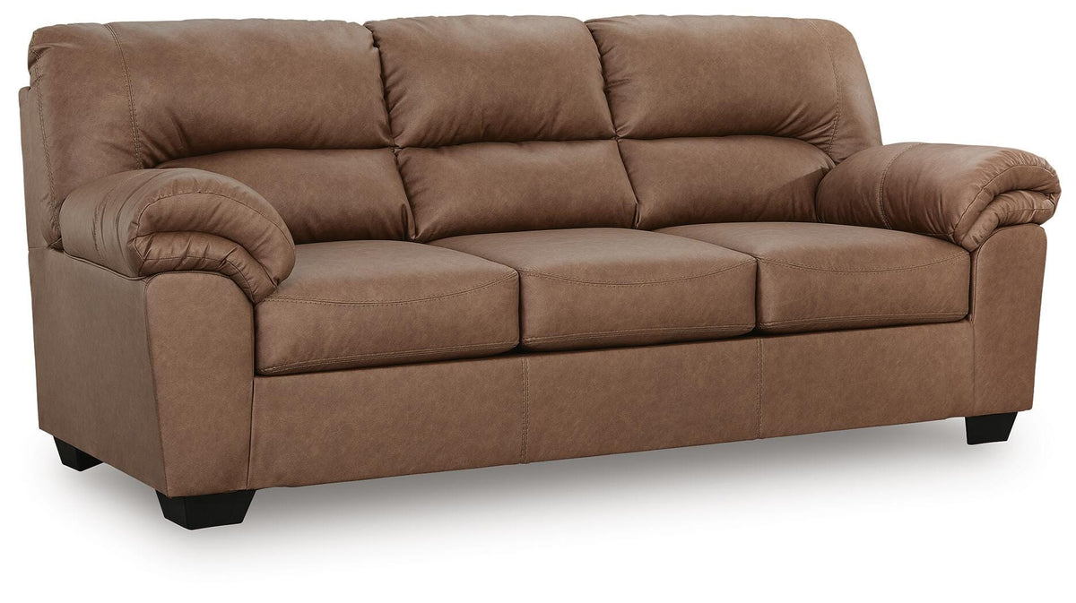 Caramel, complete sofa angled view