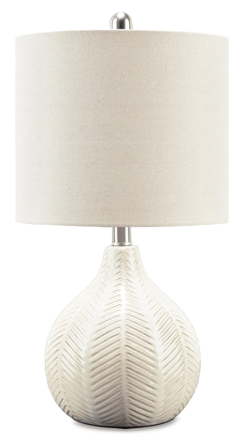 Off White / Table Lamp, complete lamp with shade